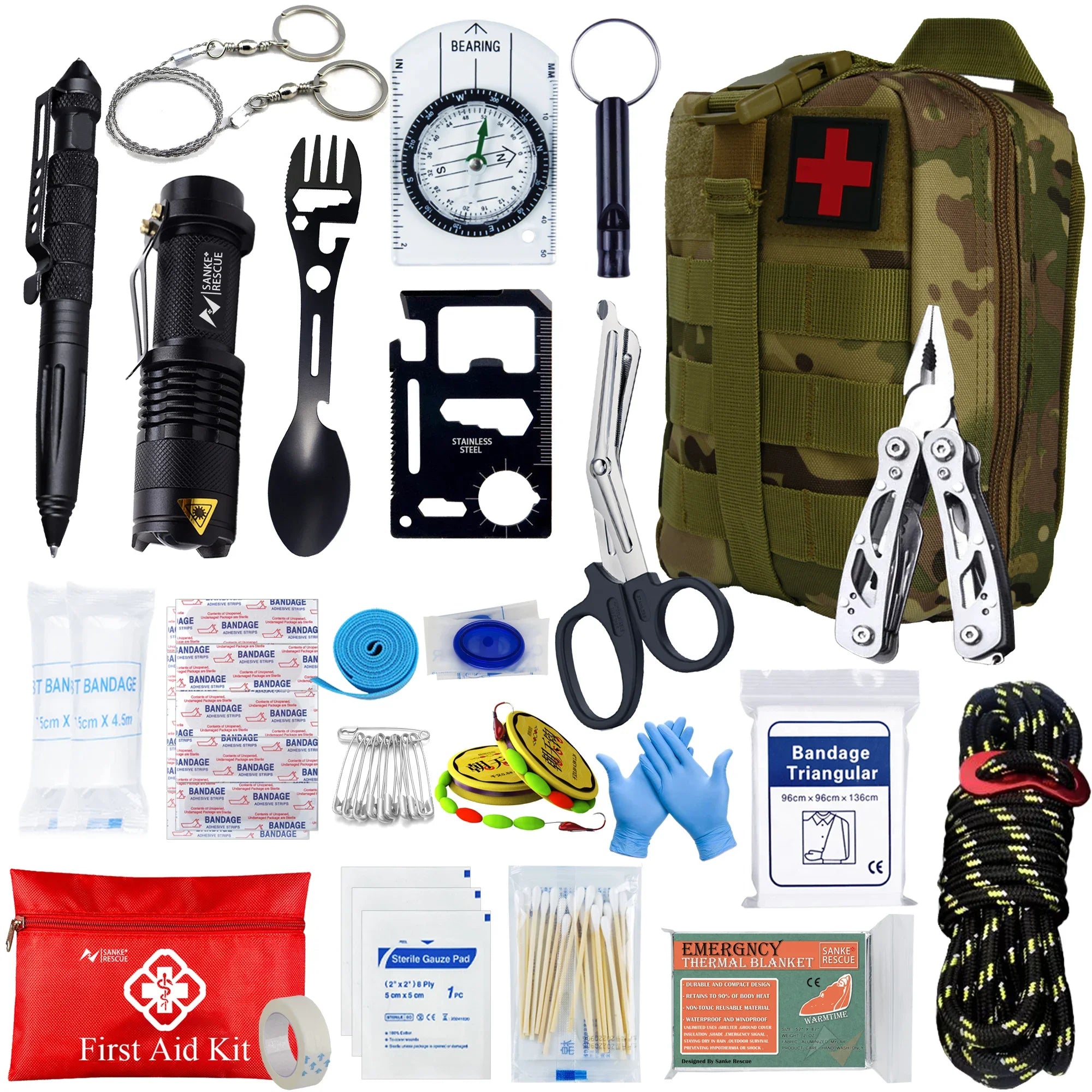 Tactical First Aid Kit – Survival Medical Bag & EDC Pouch for Car and Camping